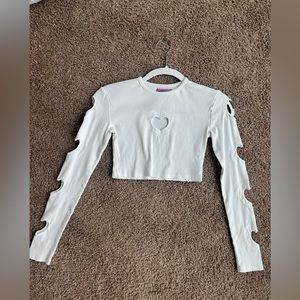 EDIKTED Empty Heart Ribbed Top